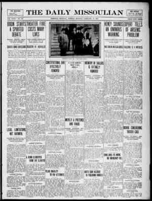 The Daily Missoulian Gazetesi 16 Şubat 1909 kapağı