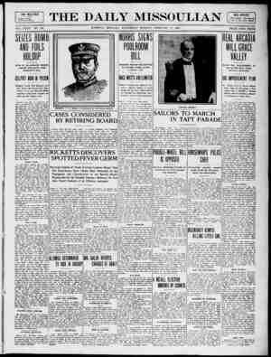 The Daily Missoulian Gazetesi 17 Şubat 1909 kapağı
