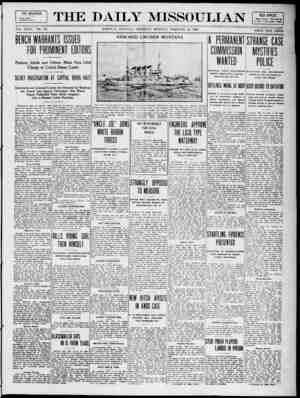 The Daily Missoulian Gazetesi 18 Şubat 1909 kapağı