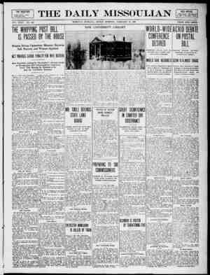 The Daily Missoulian Gazetesi 19 Şubat 1909 kapağı