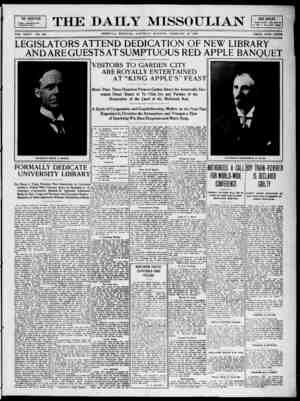 The Daily Missoulian Gazetesi 20 Şubat 1909 kapağı