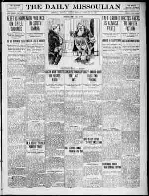 The Daily Missoulian Gazetesi 22 Şubat 1909 kapağı