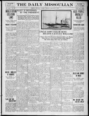 The Daily Missoulian Gazetesi 23 Şubat 1909 kapağı