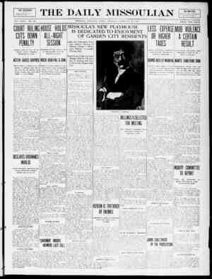 The Daily Missoulian Gazetesi 26 Şubat 1909 kapağı