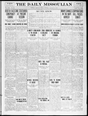 The Daily Missoulian Gazetesi 28 Şubat 1909 kapağı