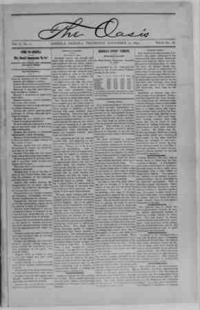 The Oasis Newspaper November 16, 1893 kapağı