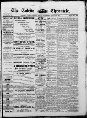 The Toledo chronicle Newspaper April 10, 1873 kapağı