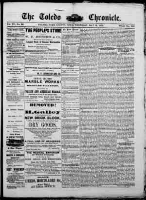 The Toledo chronicle Newspaper May 15, 1873 kapağı