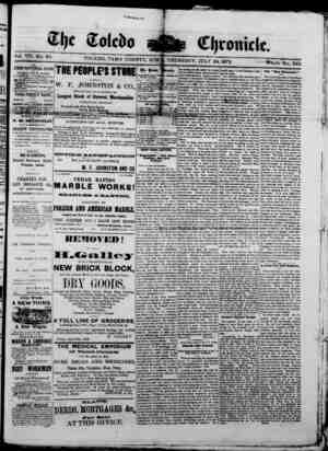 The Toledo chronicle Newspaper July 24, 1873 kapağı
