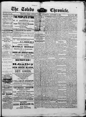 The Toledo chronicle Newspaper October 9, 1873 kapağı