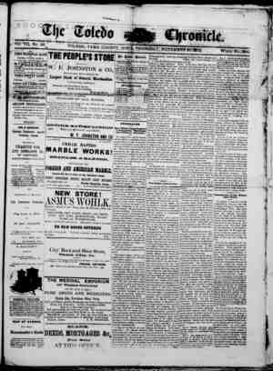 The Toledo chronicle Newspaper November 27, 1873 kapağı