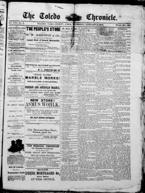 The Toledo chronicle Newspaper January 8, 1874 kapağı