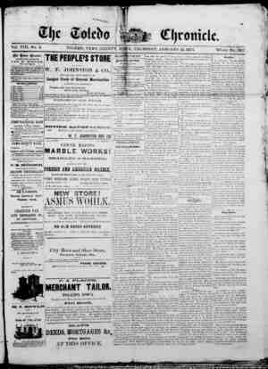 The Toledo chronicle Newspaper January 15, 1874 kapağı