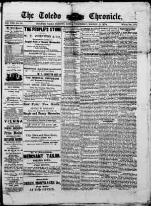 The Toledo chronicle Newspaper March 5, 1874 kapağı
