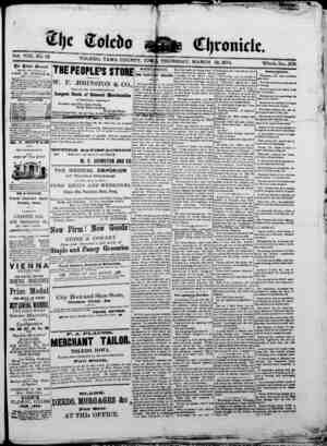 The Toledo chronicle Newspaper March 19, 1874 kapağı