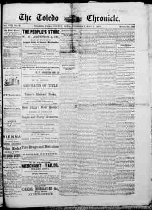 The Toledo chronicle Newspaper May 7, 1874 kapağı
