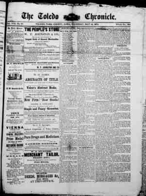 The Toledo chronicle Newspaper May 14, 1874 kapağı