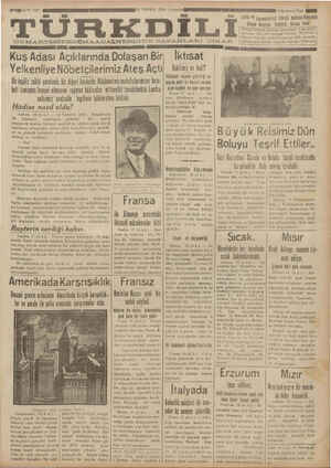 Türk Dili Gazetesi 18 Temmuz 1934 kapağı