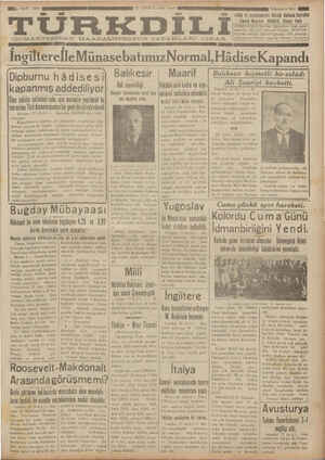 Türk Dili Gazetesi 22 Temmuz 1934 kapağı