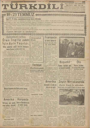 Türk Dili Gazetesi 23 Temmuz 1934 kapağı