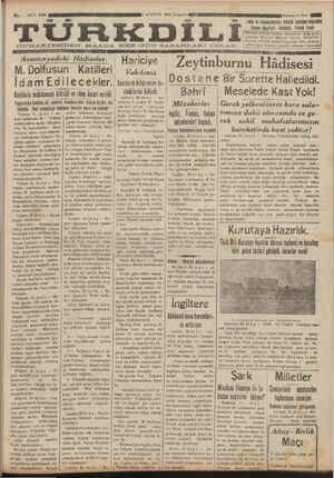 Türk Dili Gazetesi 1 Ağustos 1934 kapağı