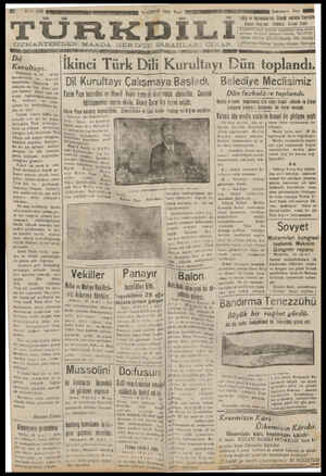 Türk Dili Gazetesi 19 Ağustos 1934 kapağı