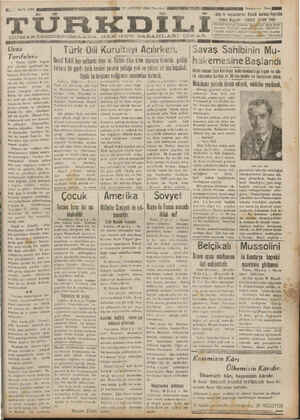 Türk Dili Gazetesi 20 Ağustos 1934 kapağı