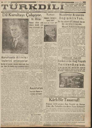 Türk Dili Gazetesi 23 Ağustos 1934 kapağı