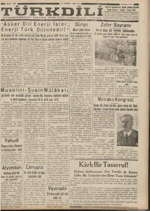Türk Dili Gazetesi 24 Ağustos 1934 kapağı