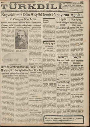 Türk Dili Gazetesi 27 Ağustos 1934 kapağı