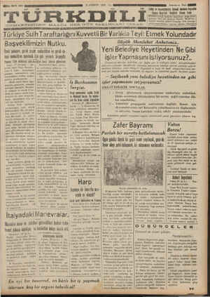 Türk Dili Gazetesi 28 Ağustos 1934 kapağı