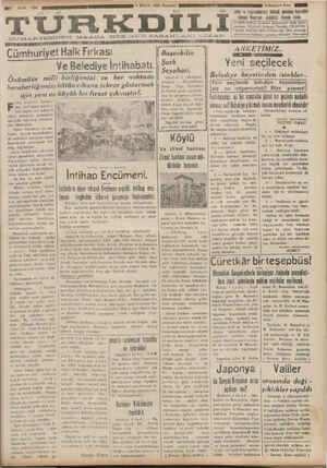 Türk Dili Gazetesi 3 Eylül 1934 kapağı