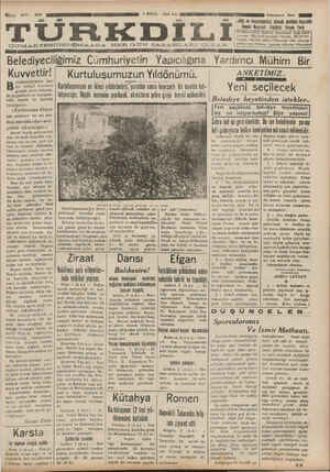 Türk Dili Gazetesi 4 Eylül 1934 kapağı