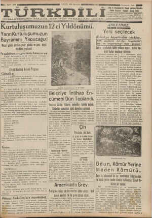 Türk Dili Gazetesi 5 Eylül 1934 kapağı