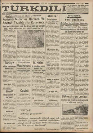 Türk Dili Gazetesi 9 Eylül 1934 kapağı