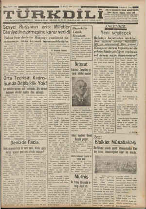 Türk Dili Gazetesi 12 Eylül 1934 kapağı