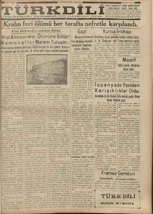Türk Dili Gazetesi 12 Ekim 1934 kapağı