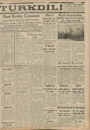 Türk Dili Gazetesi 18 Ekim 1934 kapağı