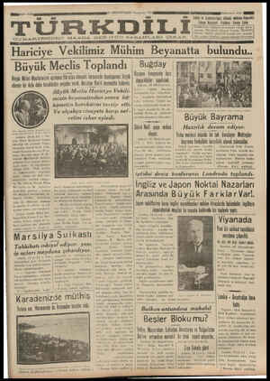 Türk Dili Gazetesi 25 Ekim 1934 kapağı
