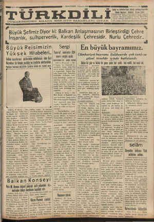 Türk Dili Gazetesi 1 Kasım 1934 kapağı
