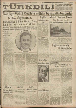 Türk Dili Gazetesi 14 Kasım 1934 kapağı