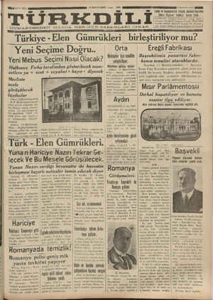 Türk Dili Gazetesi 16 Kasım 1934 kapağı