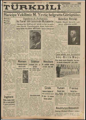 Türk Dili Gazetesi 18 Kasım 1934 kapağı