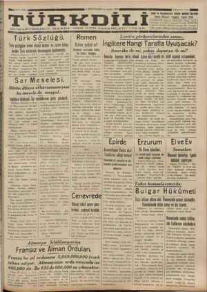 Türk Dili Gazetesi 21 Kasım 1934 kapağı