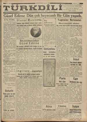      TT”pyrvuayr ÜRKDİLİ İ CUMARTESİDEN ÖZGE GÜNLERDE,VE ER ÇIKAR. 26 İKINCITEŞRİN Pazartesi 1934 —— Dukuzuncu Yıl YA BB İçe