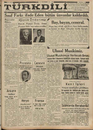 Türk Dili Gazetesi 27 Kasım 1934 kapağı