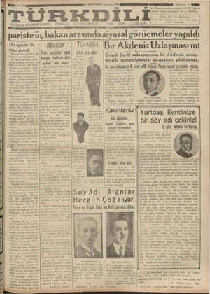 Türk Dili Gazetesi 28 Kasım 1934 kapağı
