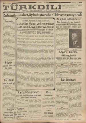 Türk Dili Gazetesi 4 Aralık 1934 kapağı