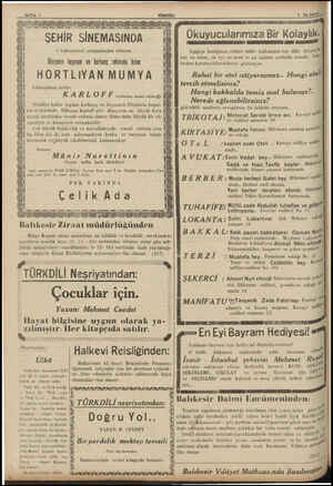  SAYFA: 4 OO DyoALp AT P NTi et İN AA GST a. ati Büna. etHİİNı TÜRKDİL (BURTNR dN ŞEHİR SİNEMASINDA 5 kânunueyel çerşambadan