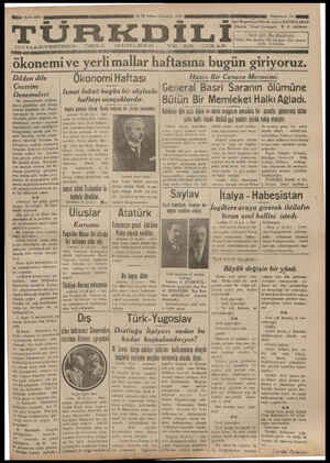 Türk Dili Gazetesi 12 Aralık 1934 kapağı